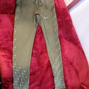 Nike Green Leggings with Dot Pattern